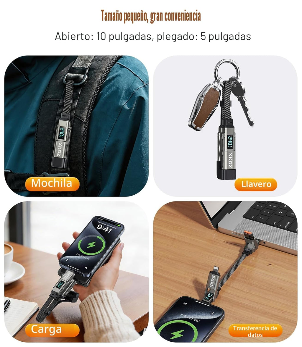 XKCZ Cable USB C con pantalla V\/A\/W, cable de carga 4 en 1 tipo C...
