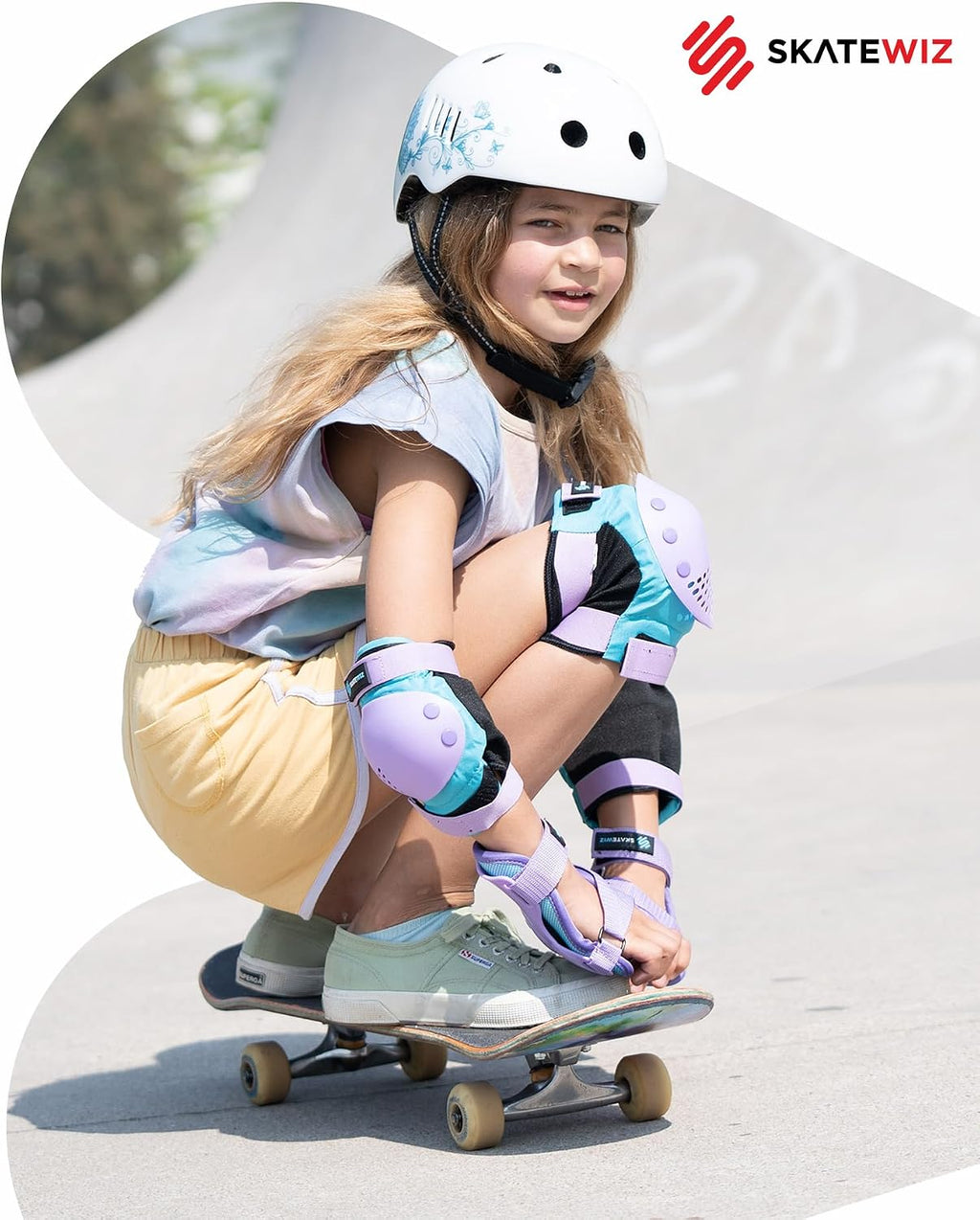 SKATEWIZ Juego de almohadillas de protección para patineta para niñ...