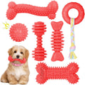 CGBD Paquete de 6 juguetes masticables rojos para perros, juguetes...