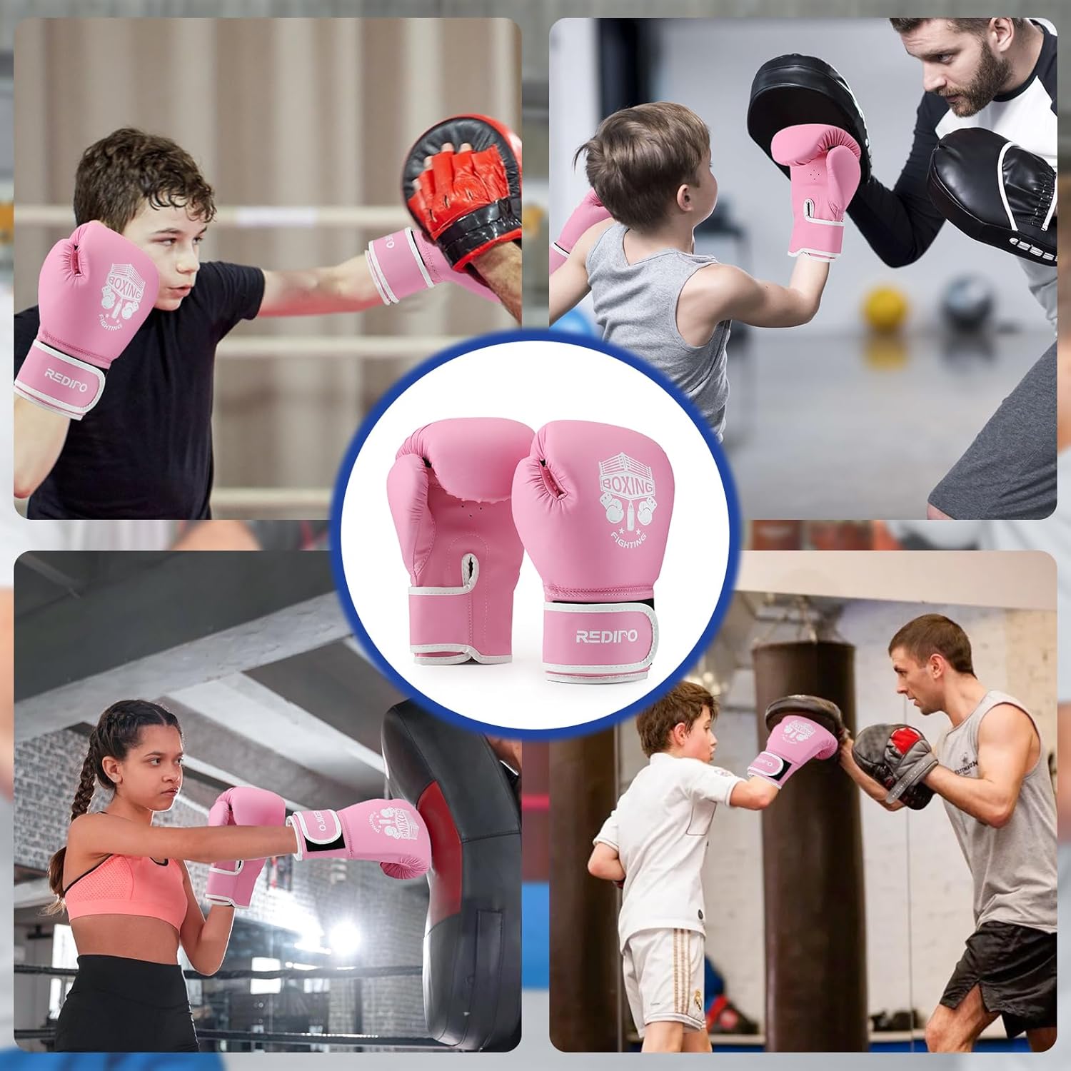 Redipo Guantes de Boxeo para Niños, Guantes de Entrenamiento de Esp...