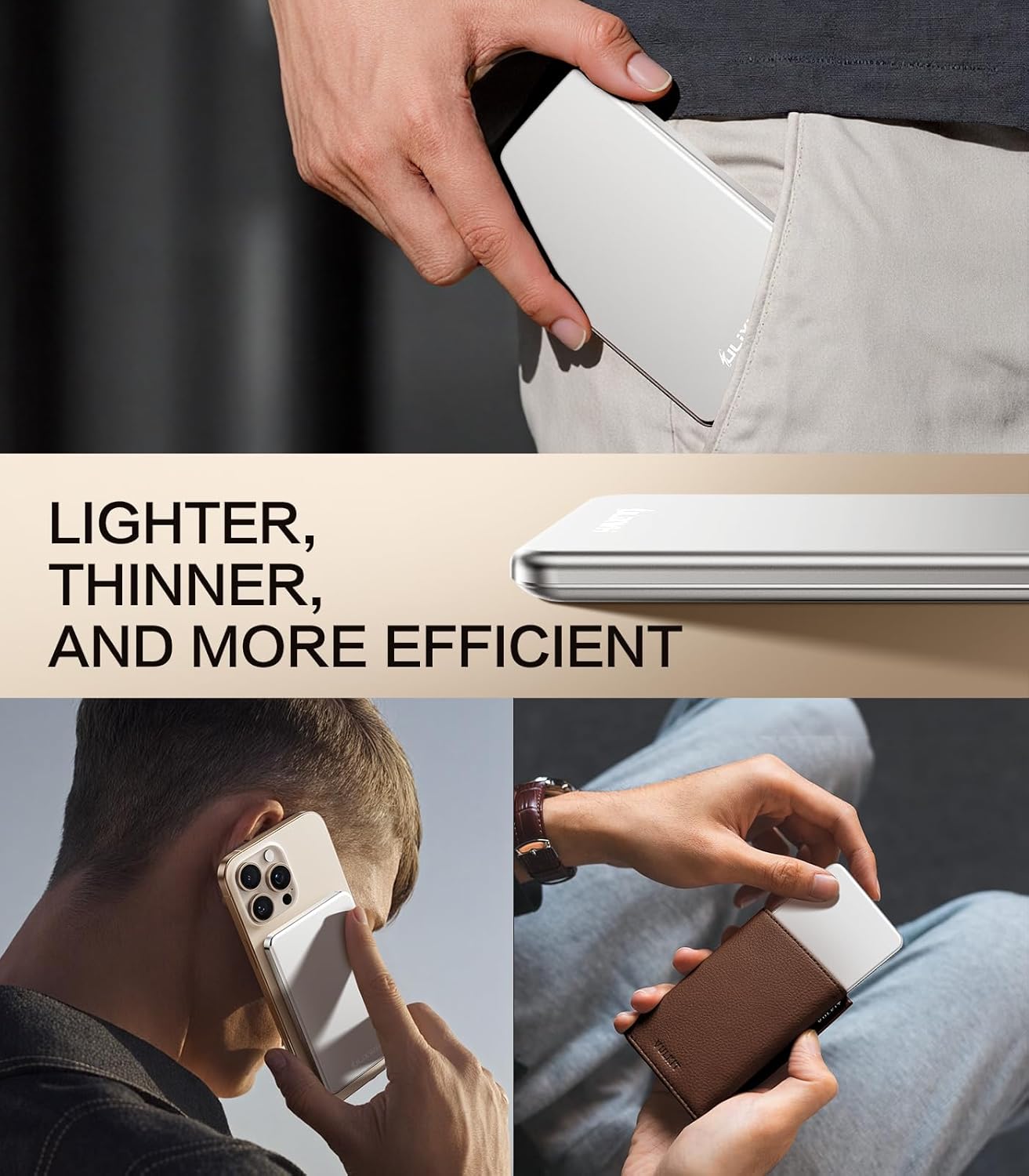 ULiXWH - Cargador portátil Magsafe de 0.3 pulgadas, fabricado en al...
