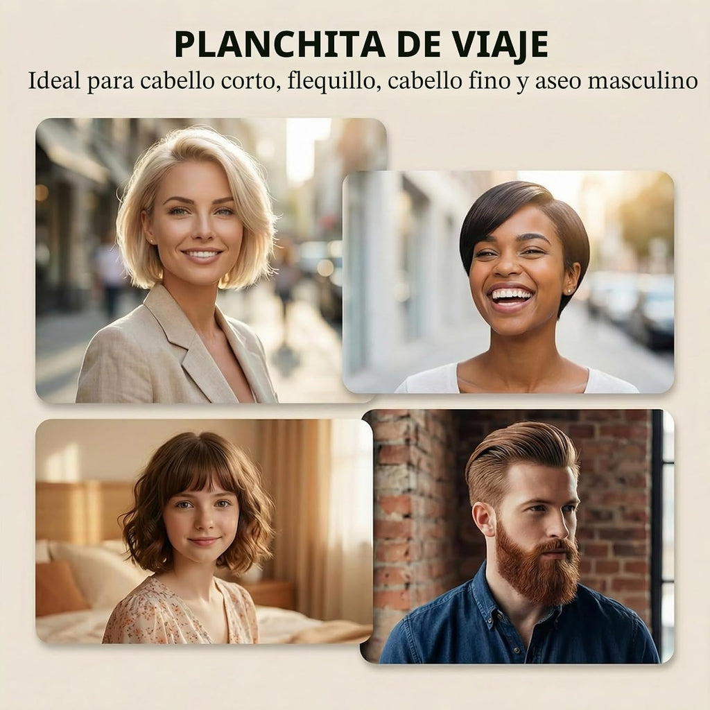 SAOSA Mini plancha plana, plancha de pelo pequeña de cerámica de 0....