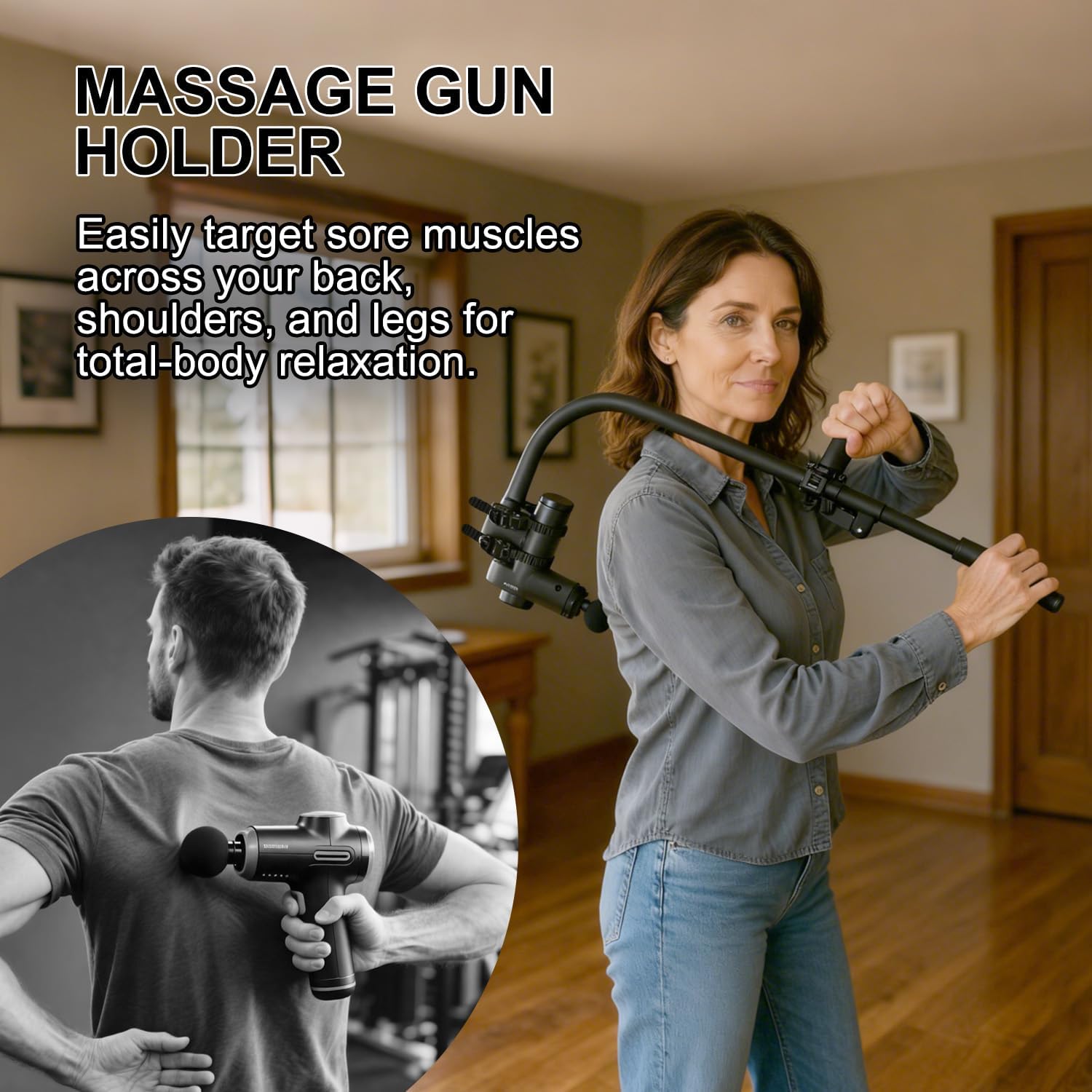 Soporte ajustable para pistola de masaje con rango de longitud de 2...