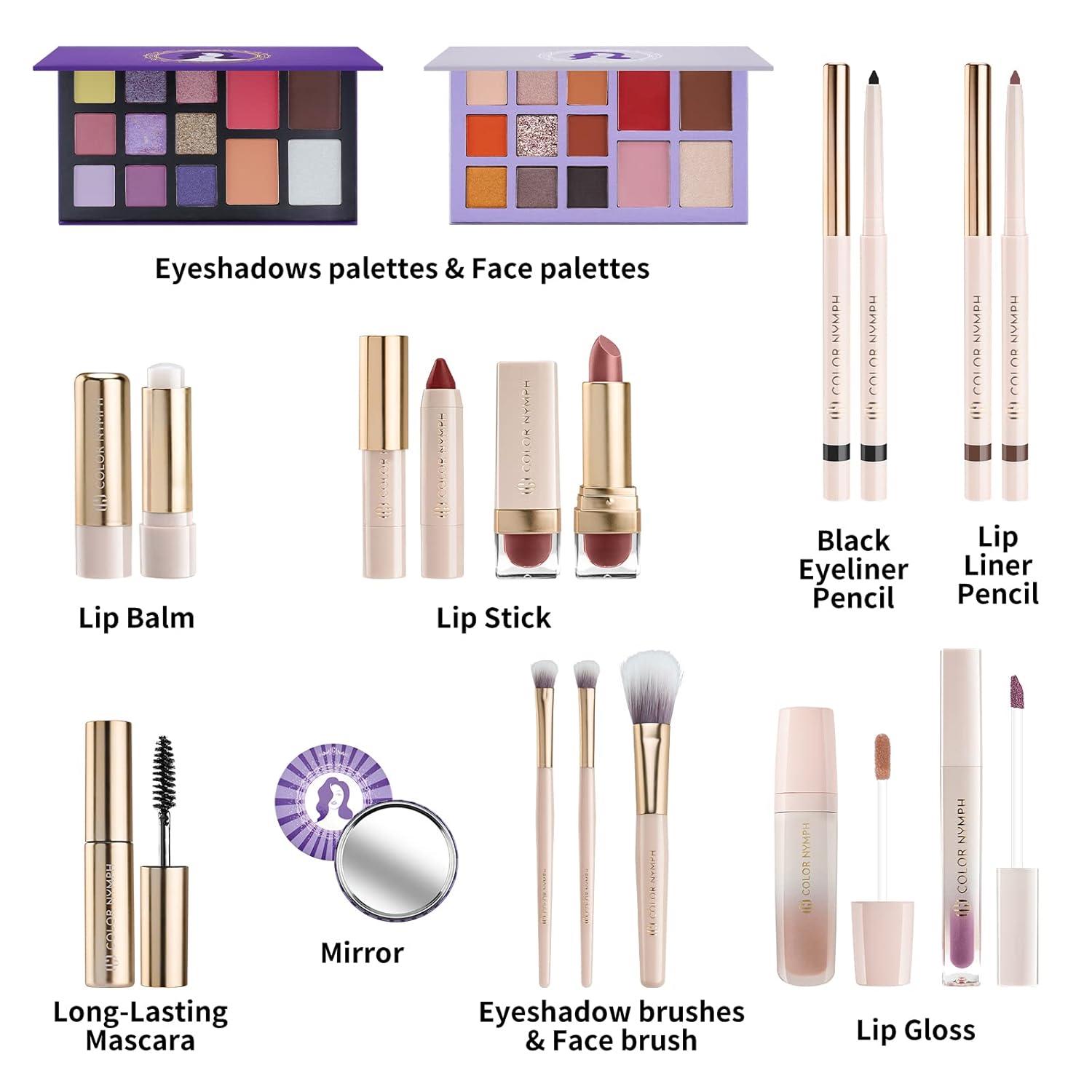 Set de maquillaje Color Nymph para adolescentes, kit completo con k...