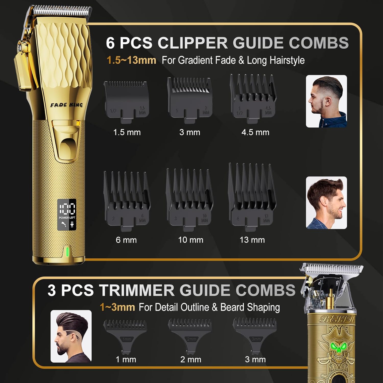 FADEKING® Cortapelos profesionales para hombres \u2013 Cortadora de...