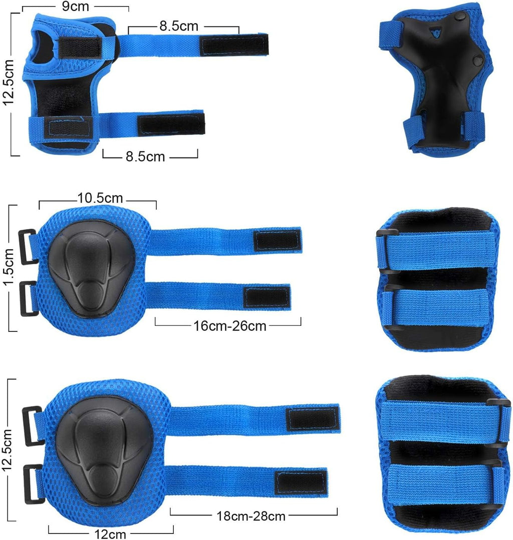 WayEee Juego de casco de bicicleta para niños, rodilleras, equipo d...