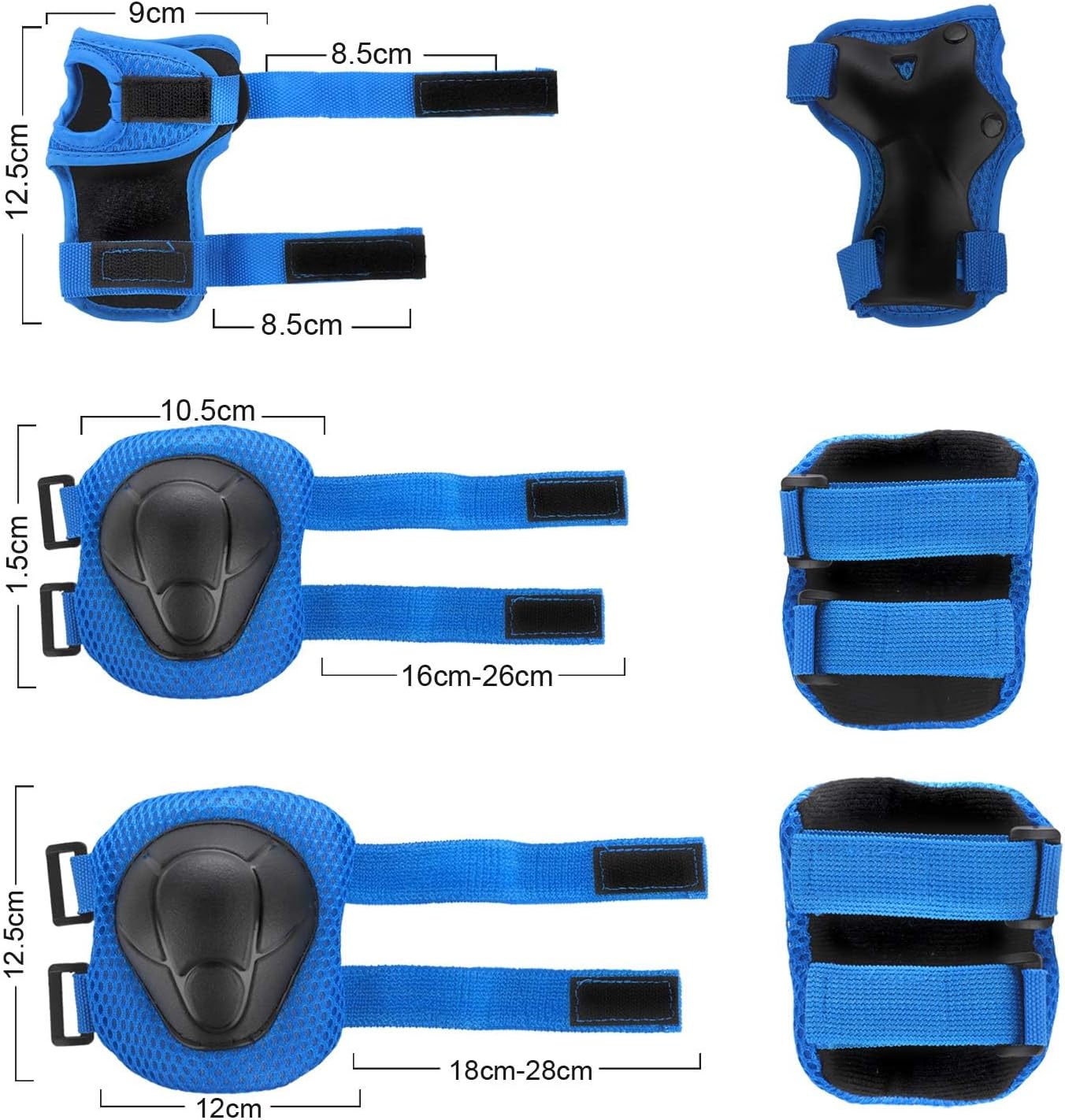 WayEee Juego de casco de bicicleta para niños, rodilleras, equipo d...