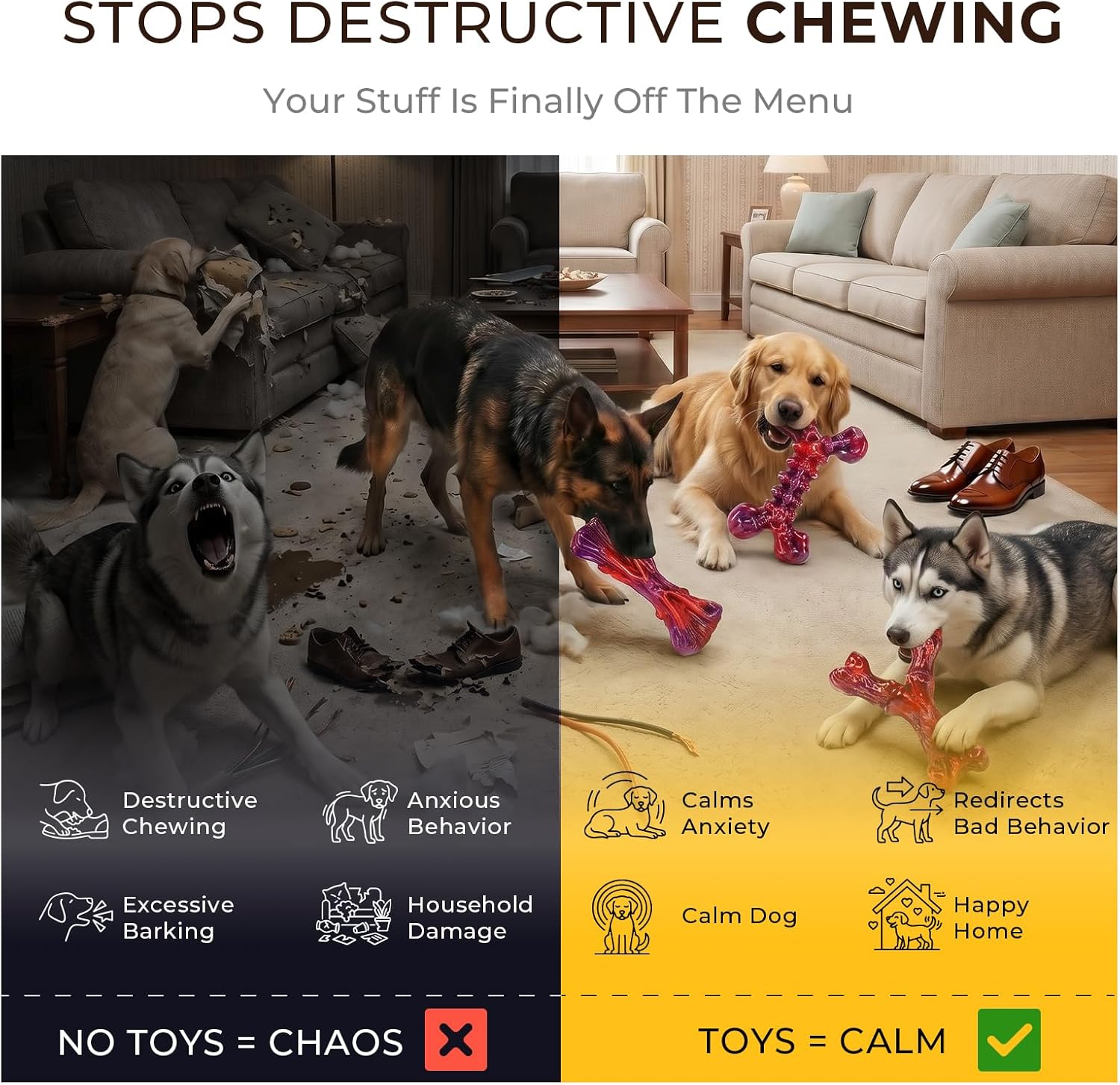 Kseroo - Juguetes indestructibles para perros que mastican agresiva...
