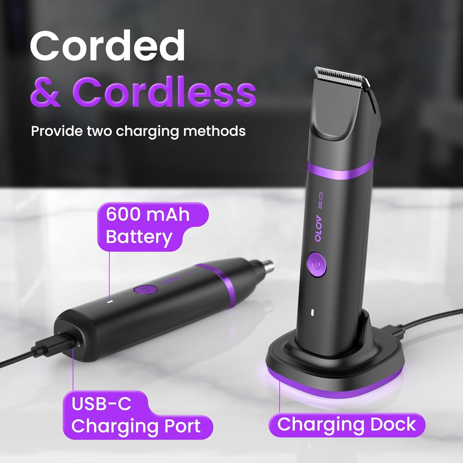 Recortadora de vello púbico y corporal para hombres - Afeitadora el...