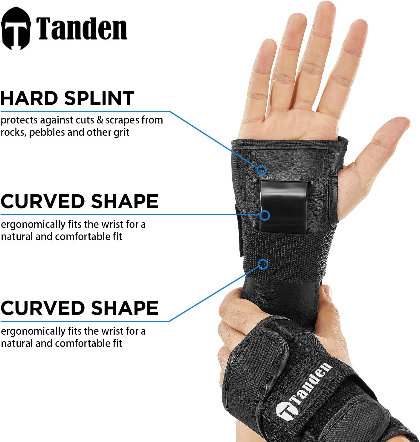 Tanden - Protectores de muñeca para patinaje, equipo de protección...