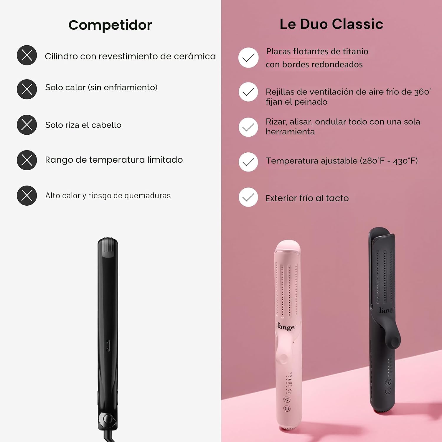 L'Ange Hair Le Duo Grande - Moldeador de flujo de aire de 360°,...