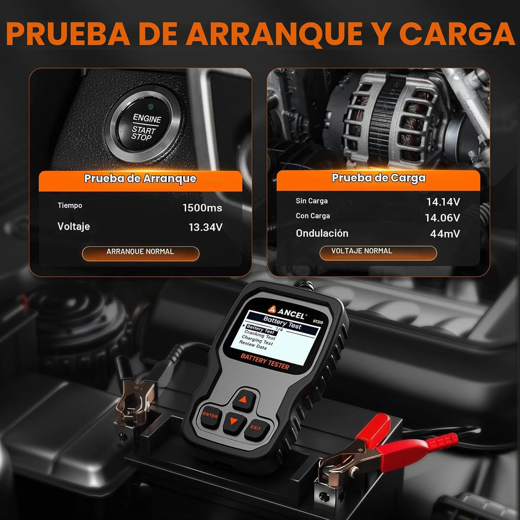 ANCEL BT310 - Probador de batería de coche de 12 V 24 V, probador d...