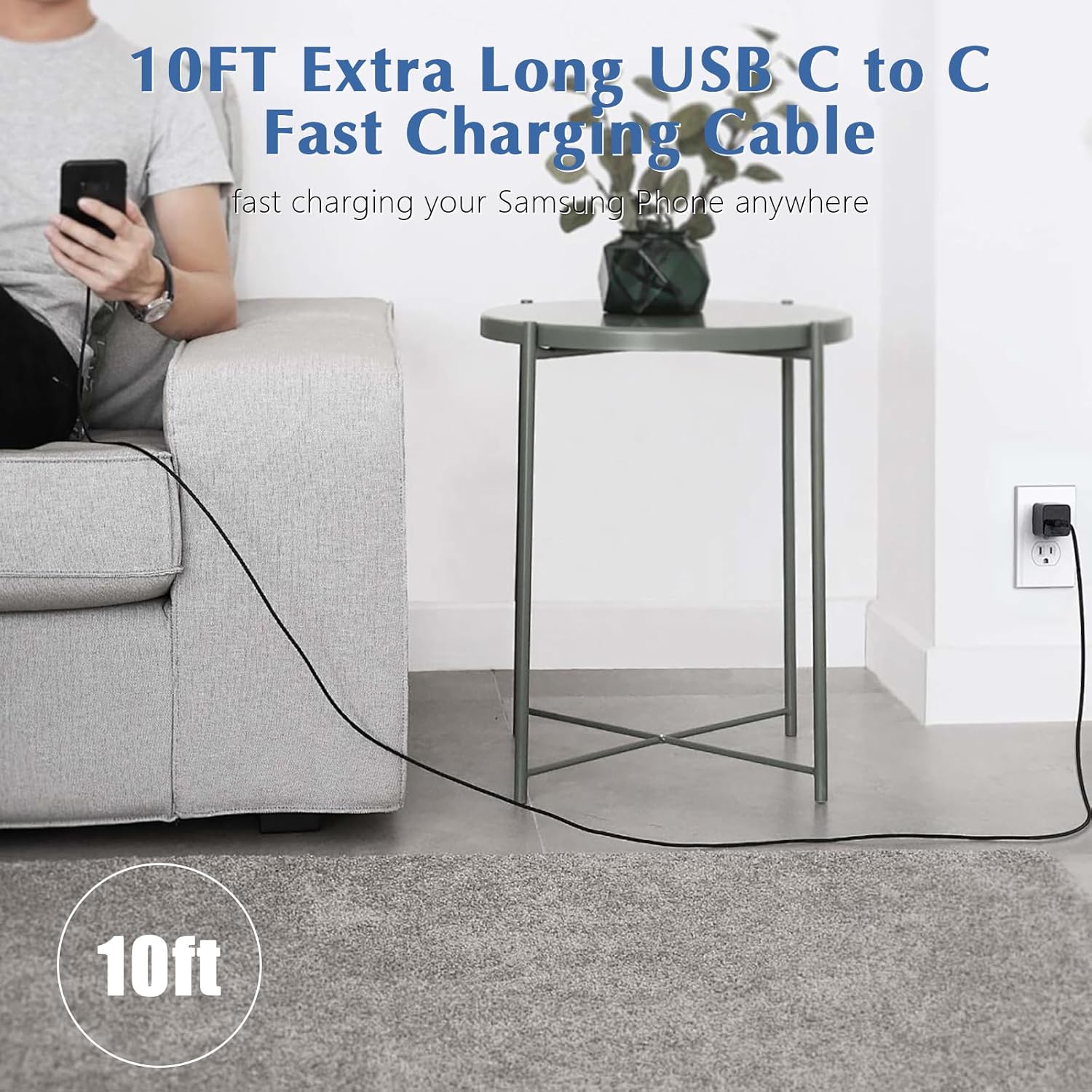 Cargador USB C rápido para Samsung, cargador Samsung de 45 W, bloqu...