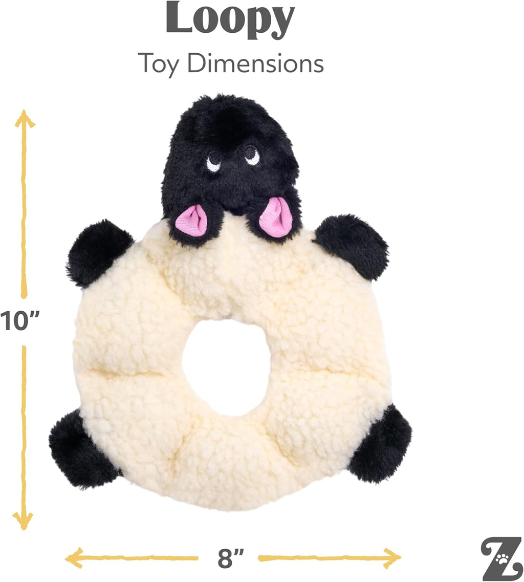 ZippyPaws Loopy - Juguetes para perros sin relleno para mantenerlos...