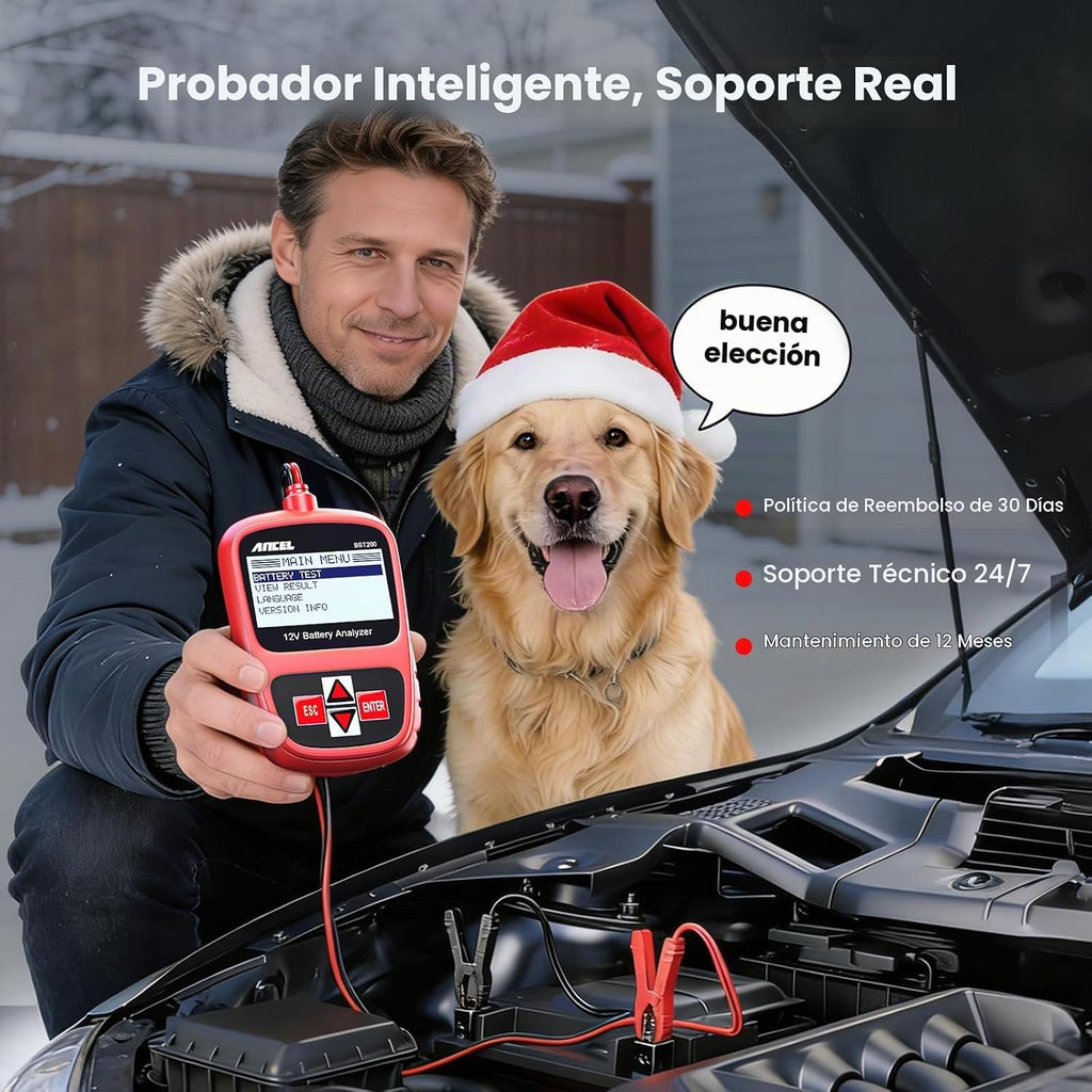 ANCEL BST200 Probador de Batería de Coche 12V, Probador de Carga de...