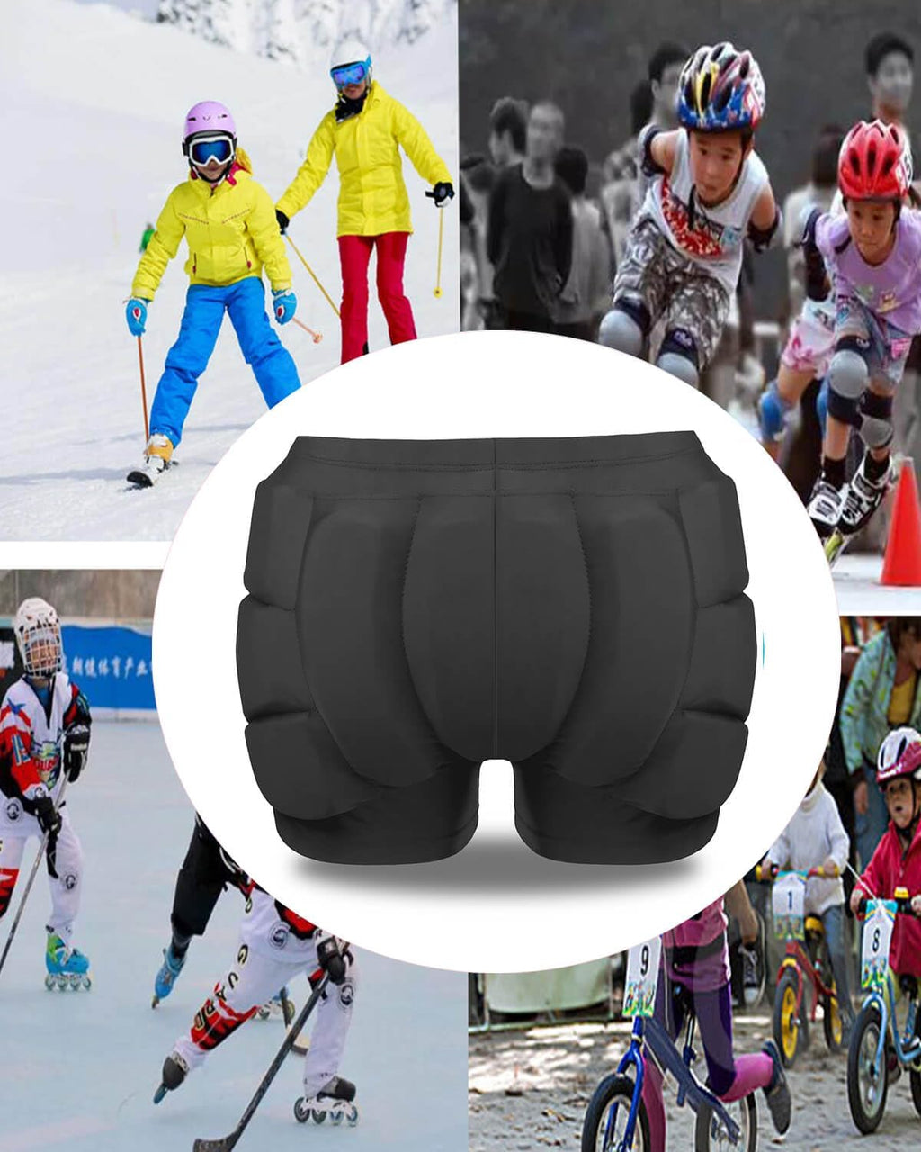 Reomoto Almohadillas de protección de cadera para niños, pantalones...