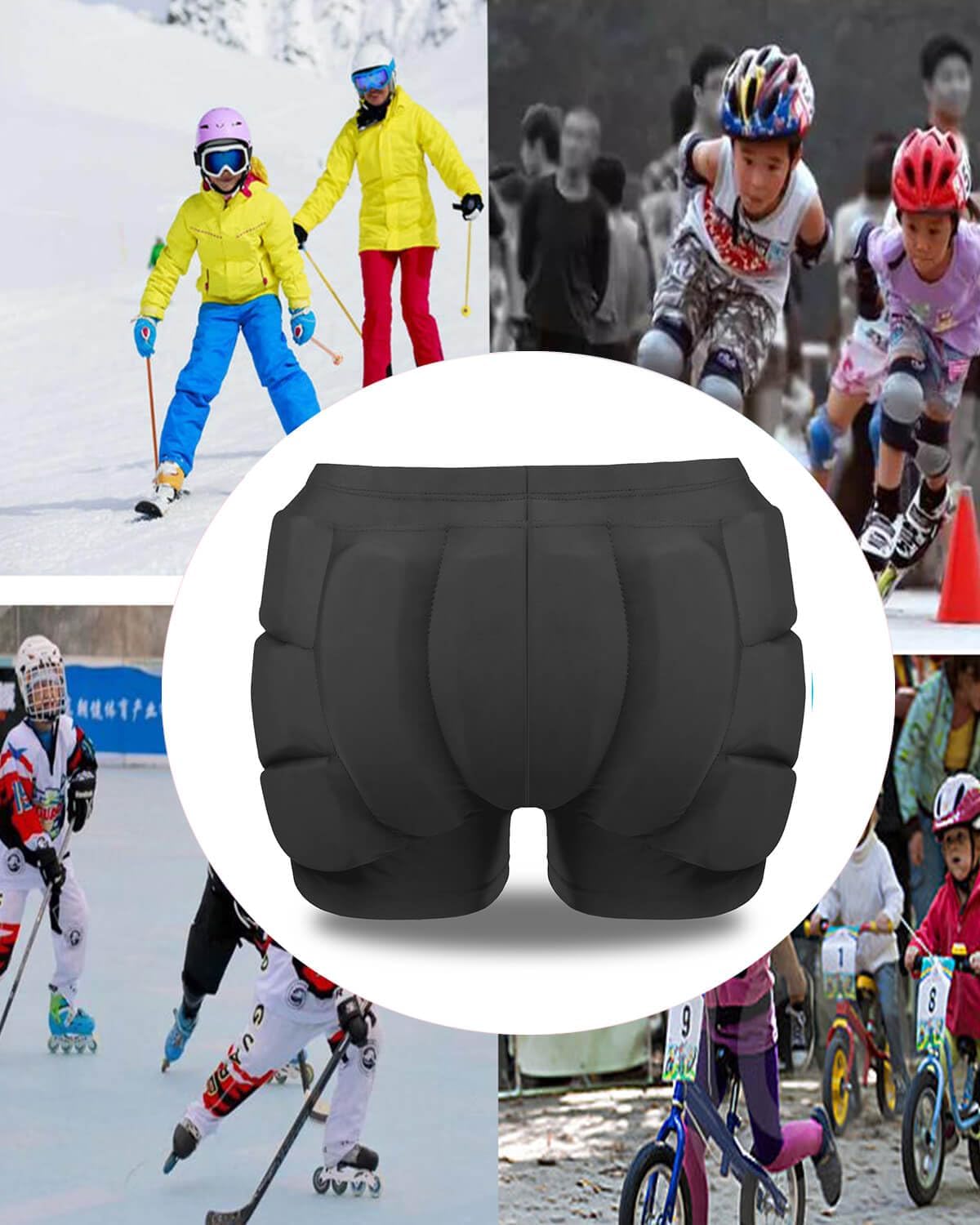 Reomoto Almohadillas de protección de cadera para niños, pantalones...