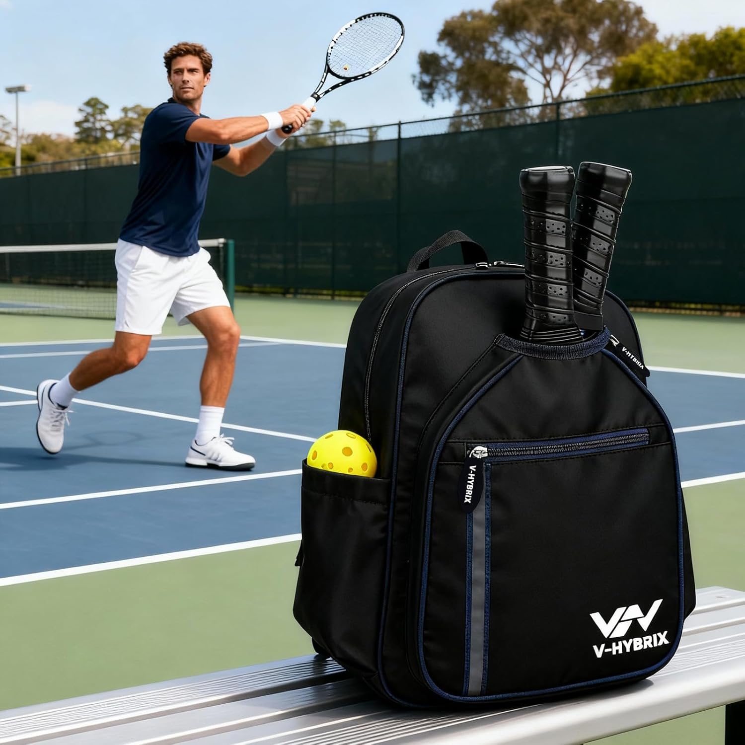 VHYBRIX Bolsas de pickleball, mochila impermeable de lujo de 30 lit...