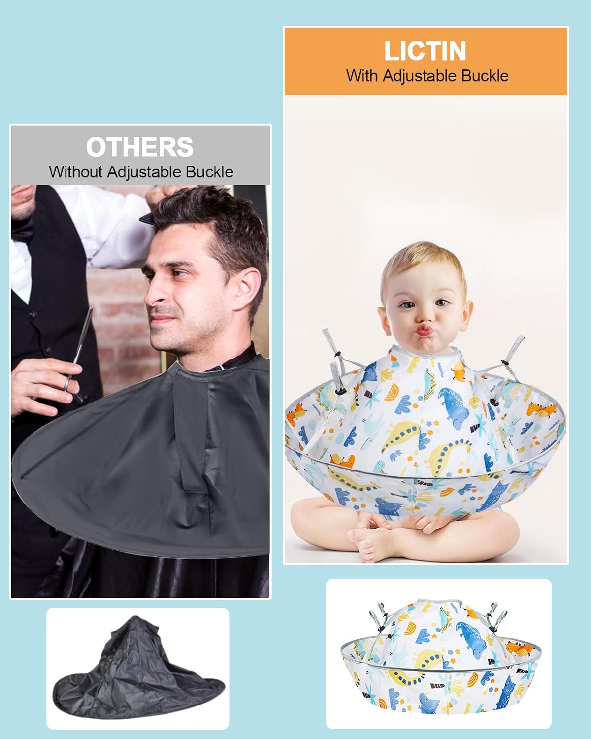 Lictin Capas de Corte de Pelo Paraguas para Niños - Capa de Corte d...