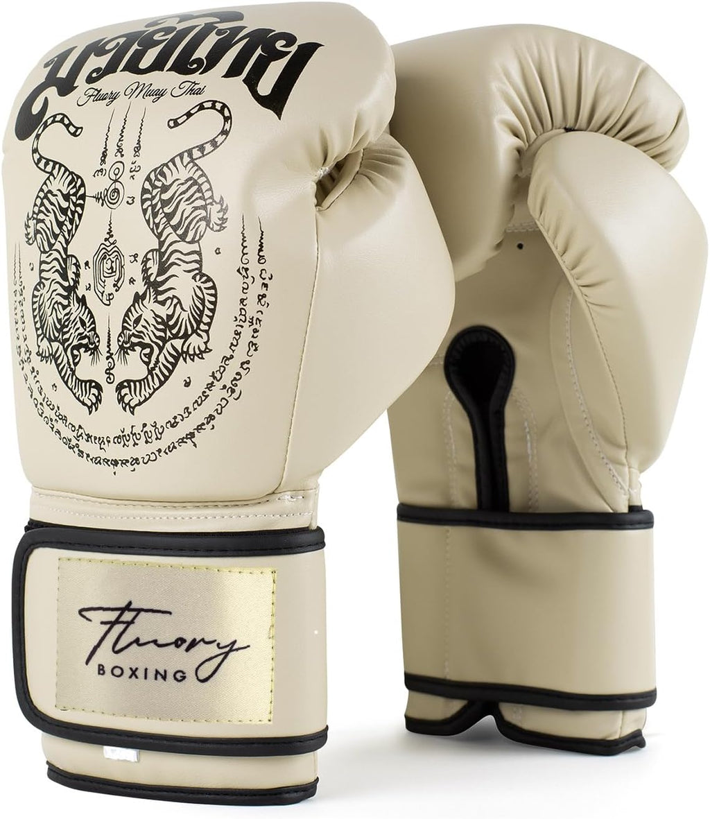 Guantes de boxeo, diseño simétrico con dos tigres, guantes de entre...