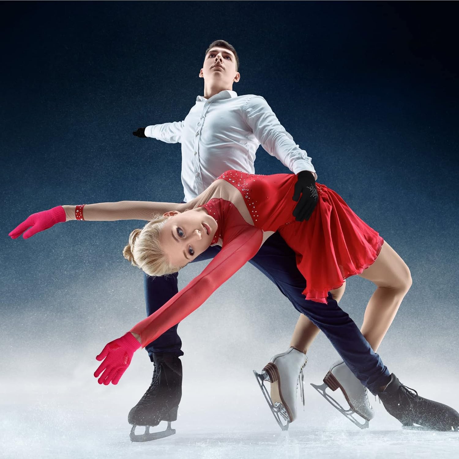 Jiuguva 3 Pares de Guantes para Patinaje sobre Hielo Accesorios de...