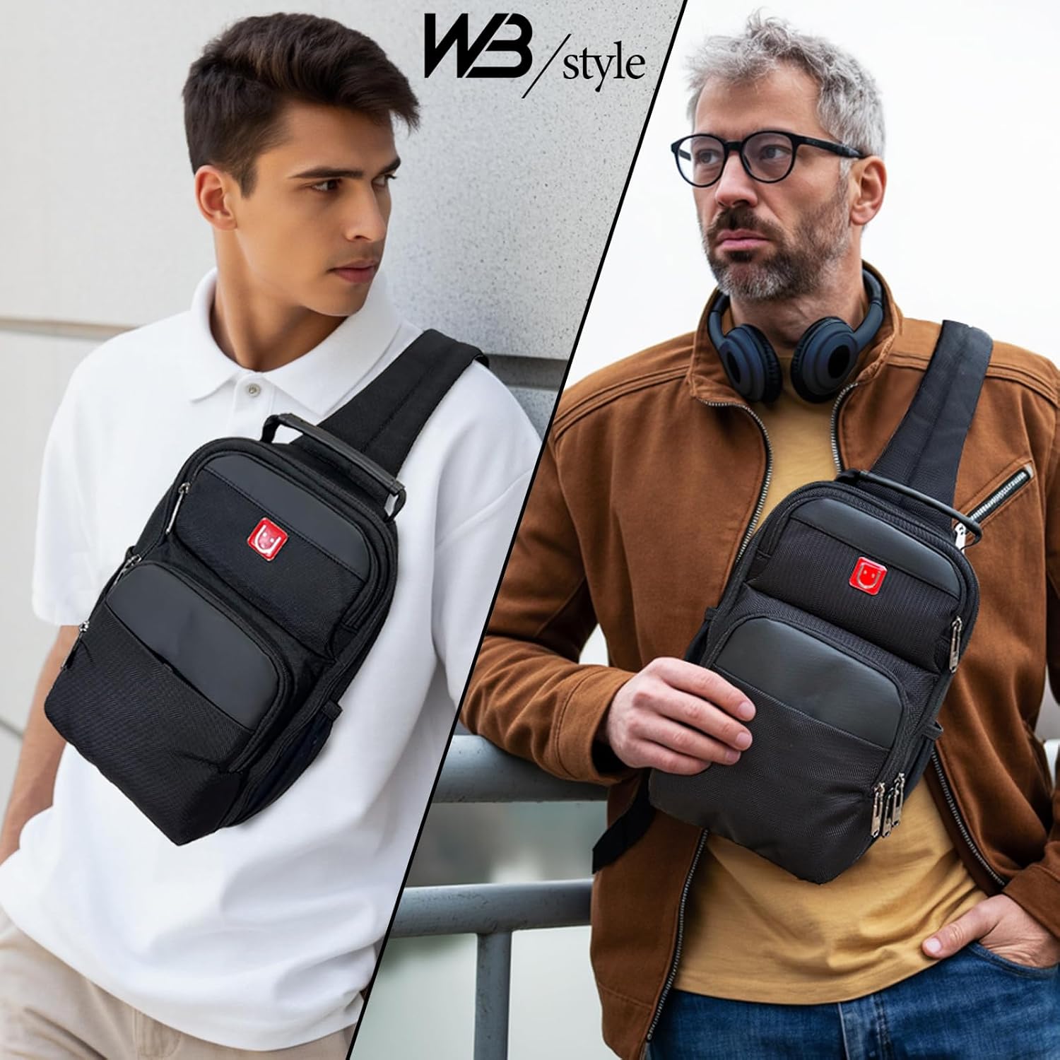WHBIMGOOO Bandolera para hombre \u2013 Bolso bandolera de viaje peq...