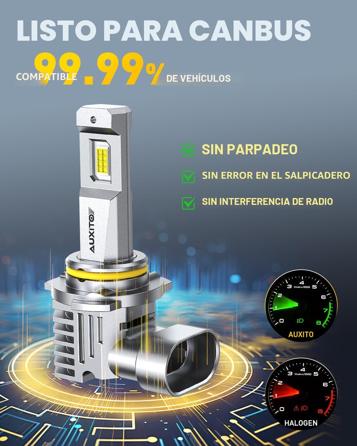 AUXITO Combo de bombillas LED 9005 H11, 100000 lúmenes, ultra brill...