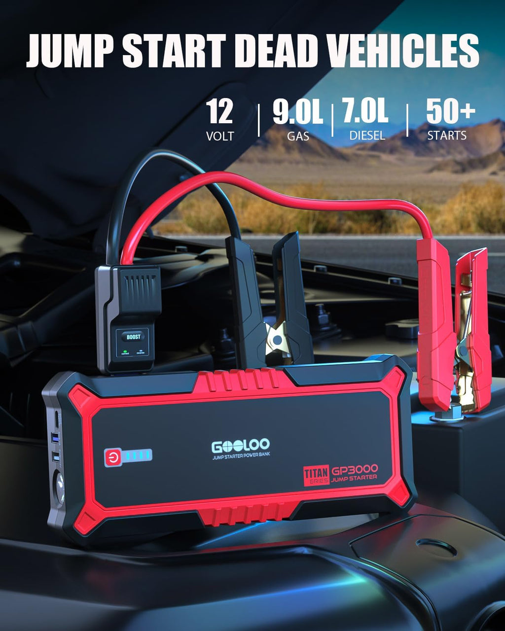 GOOLOO - Arrancador de batería para automóvil GP3000 mejorado de 30...