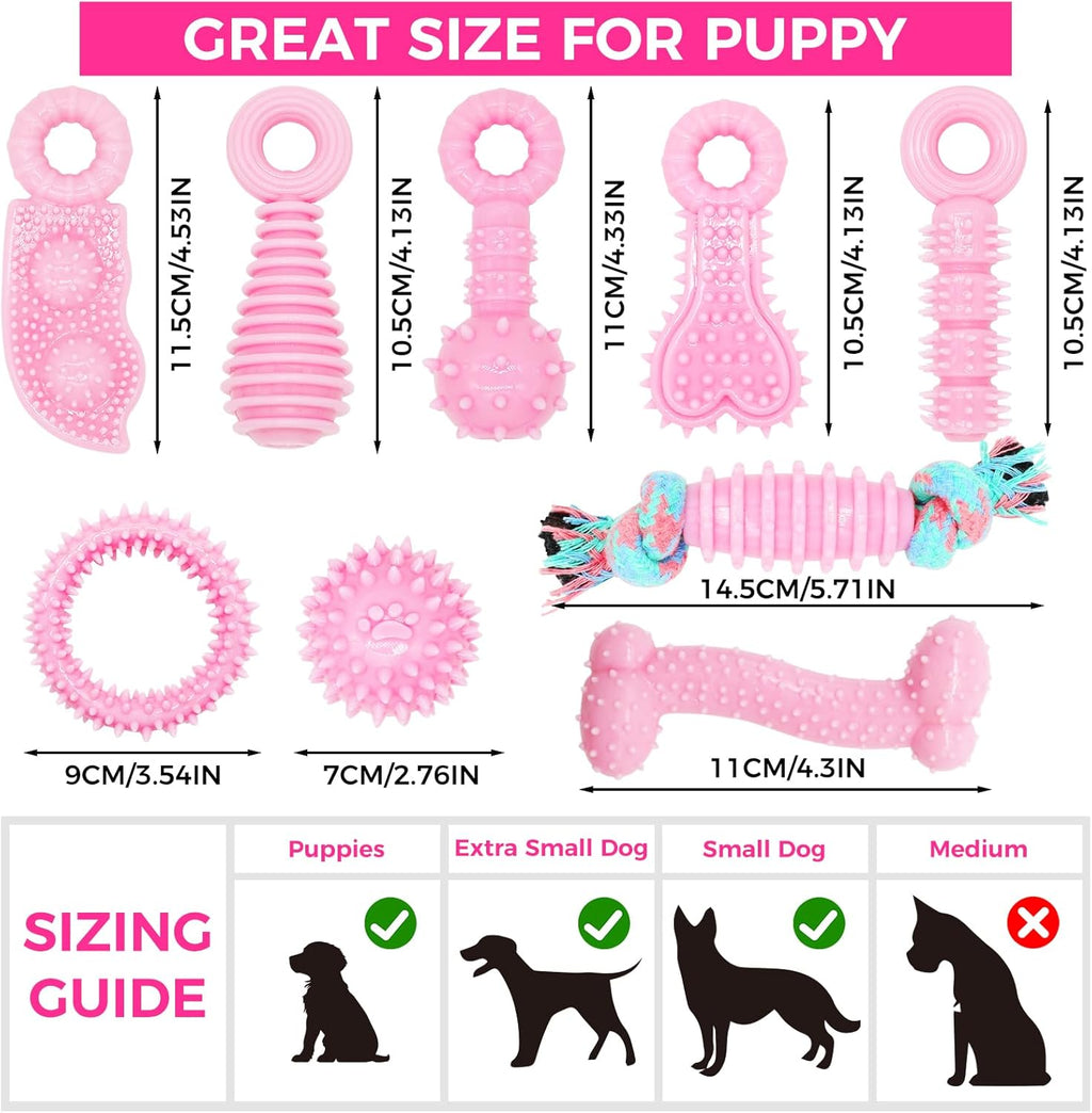 CGBD Juguetes para cachorros, paquete de 9 juguetes masticables par...
