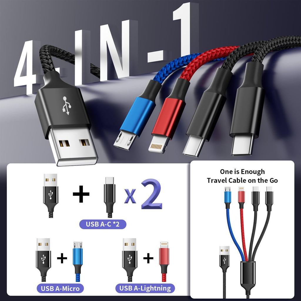 Cable de carga múltiple Dual Type-C 4 en 1 para múltiples dispositi...