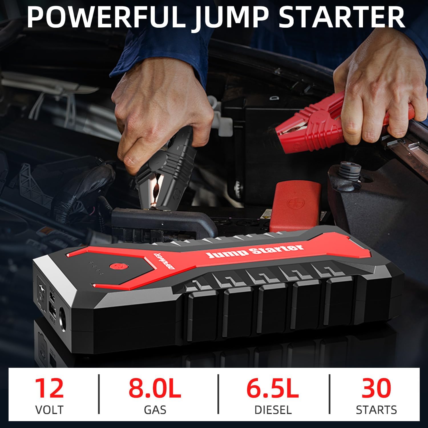 DBPOWER Arrancador portátil para coche de 5000A\/80.66Wh, para moto...