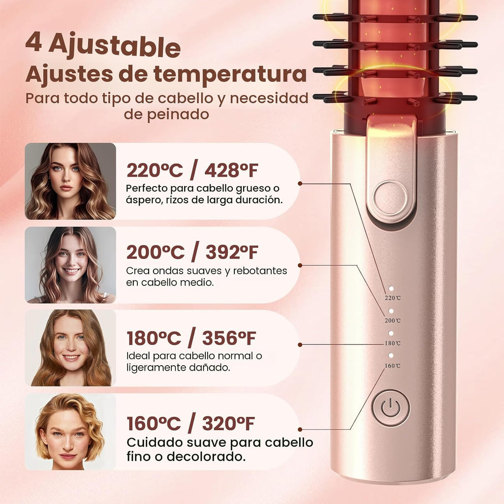 Youbella Cepillo Rizador de Pelo Inalámbrico, Rizador de Pelo Portá...