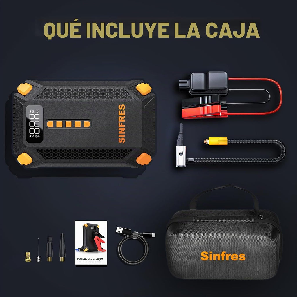 Arrancador del salto de 1000A 12V con el compresor de aire, paquete...