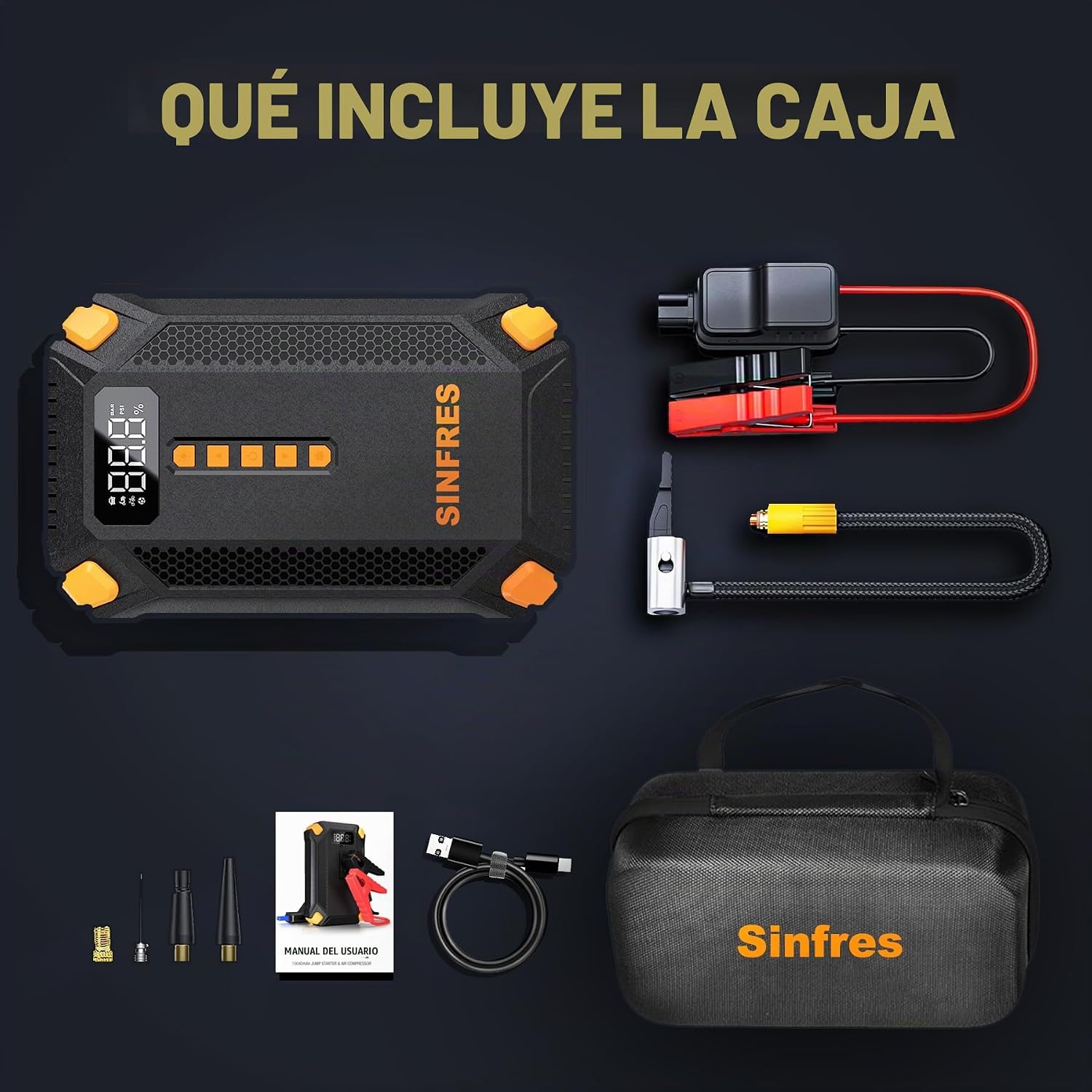 Arrancador del salto de 1000A 12V con el compresor de aire, paquete...