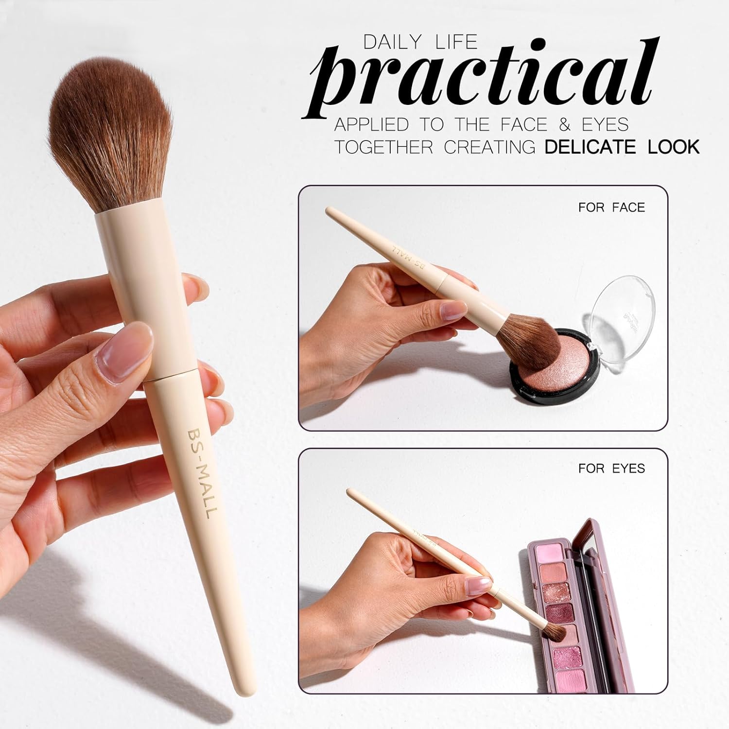BS-MALL - Juego profesional de 18 brochas de maquillaje con cerdas...