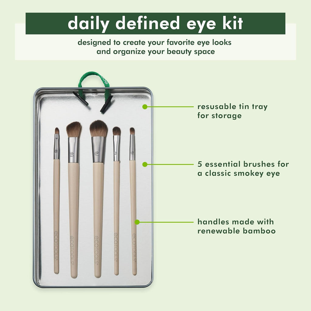 EcoTools Daily Defined Kit de Brochas para Ojos, Brochas de Maquill...