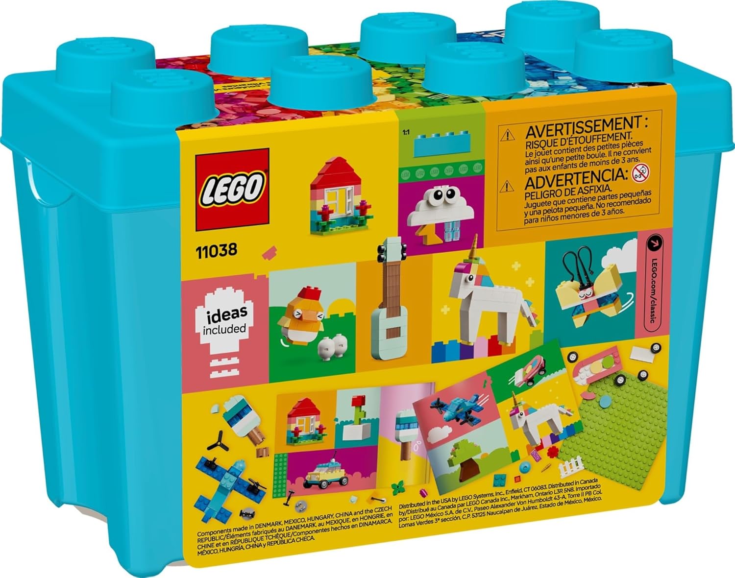 LEGO Bloques de construcción clásicos y vibrantes de caja de ladril...