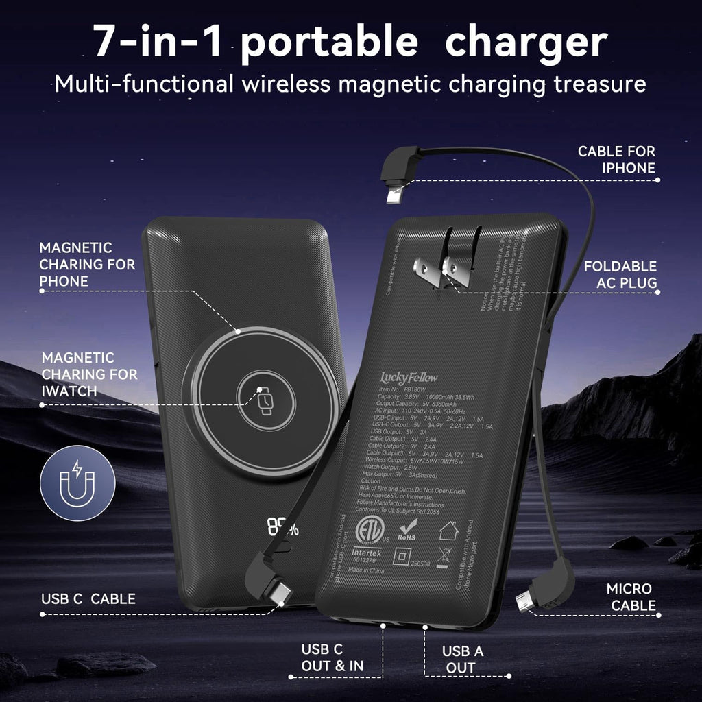 Cargador portátil magnético de 10000mAh para iWatch y iPhone, banco...