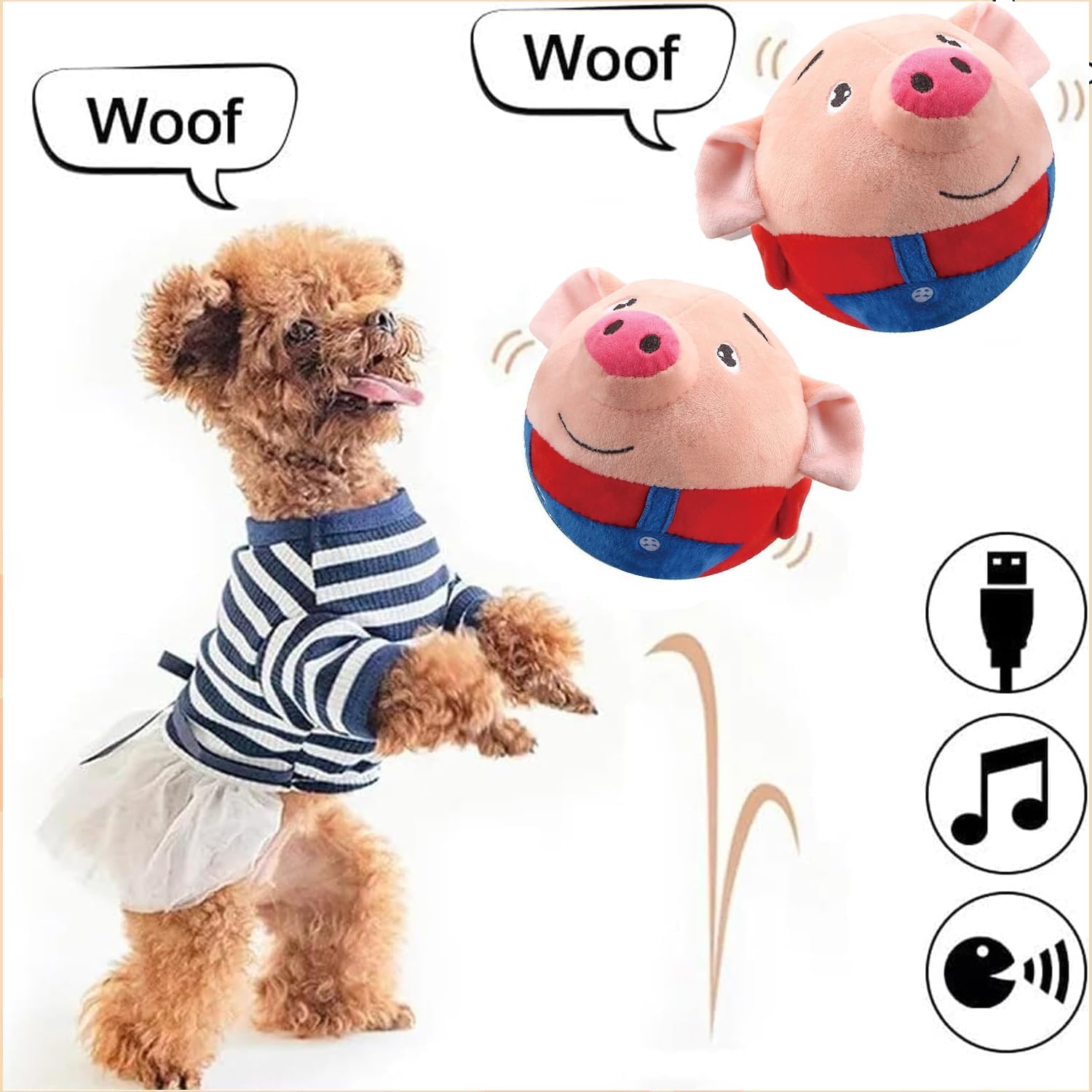 OTXKXBLP Juguete de Peluche Activo en Movimiento para Mascotas, Jug...