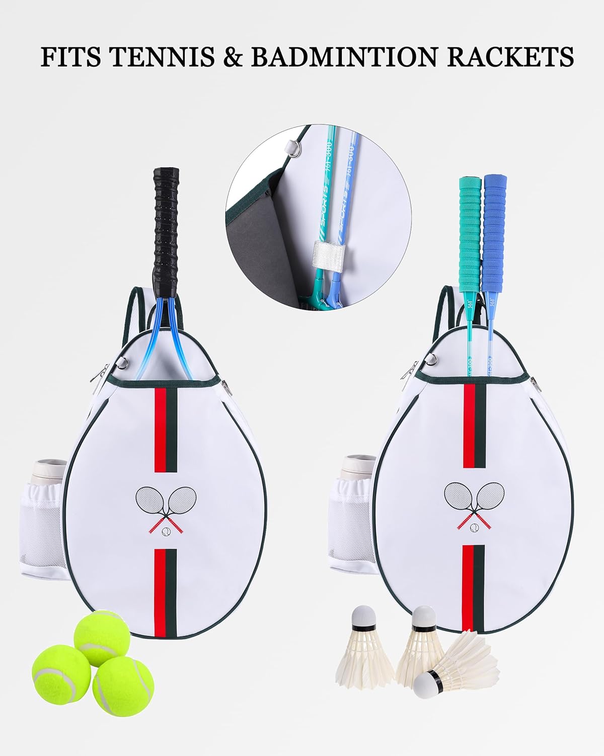 Rejolly Bolsa Bandolera de Raqueta de Tenis para Mujeres y Hombres...