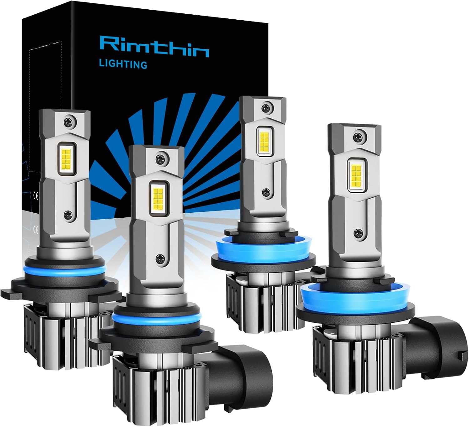 rimthin H11 9005 Combo de bombillas, 6000K Blanco H9\/H8\/HB3 Bombi...