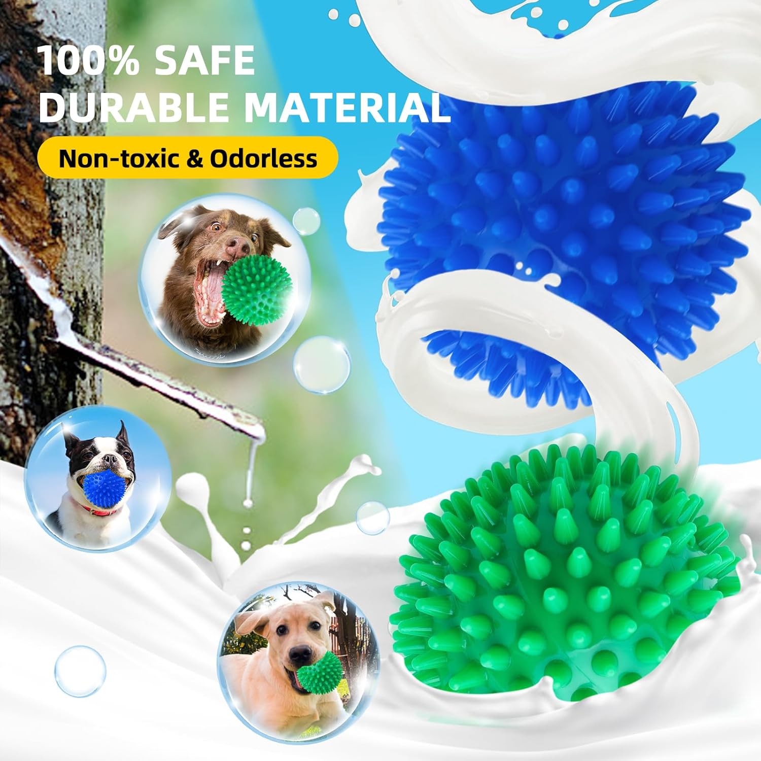 SHARLOVY - Bolas de juguete chillonas de 4.5'' para perros...