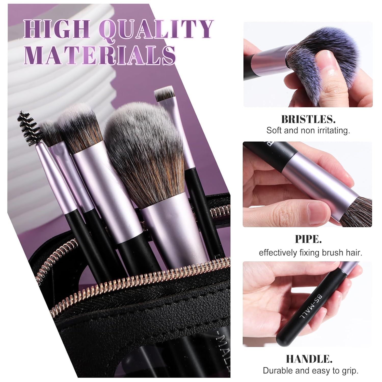 BS-MALL - Juego de 14 brochas de maquillaje con 1 esponja de maquil...