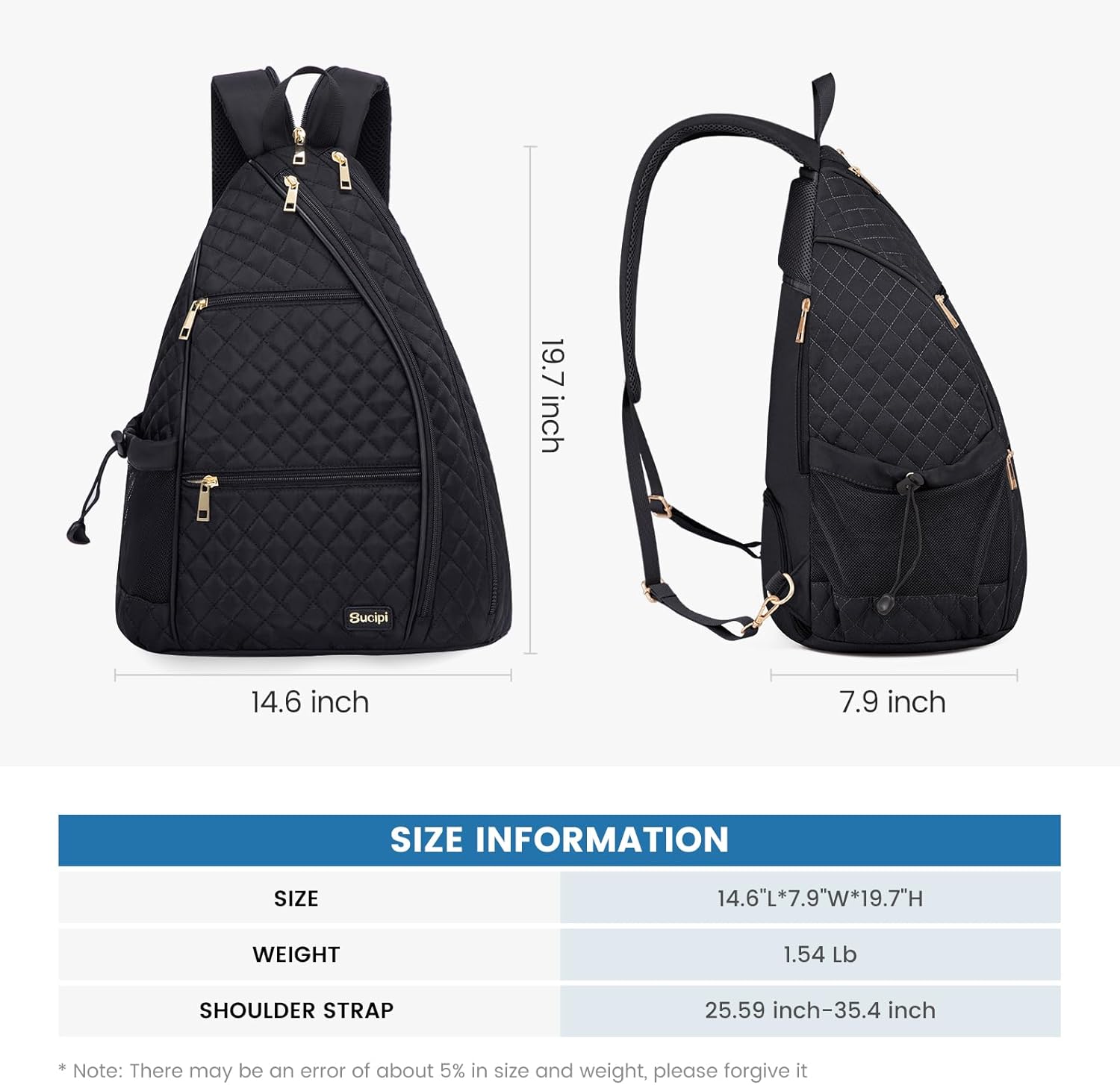 Mochila de pickleball para mujeres Sucipi - Bolsa cruzada con acolc...
