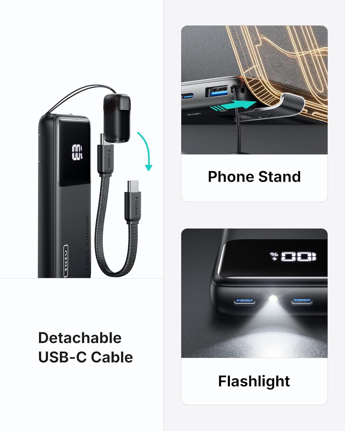 INIU Cargador Portátil, Banco de Energía Delgado de 10000mAh, Paque...