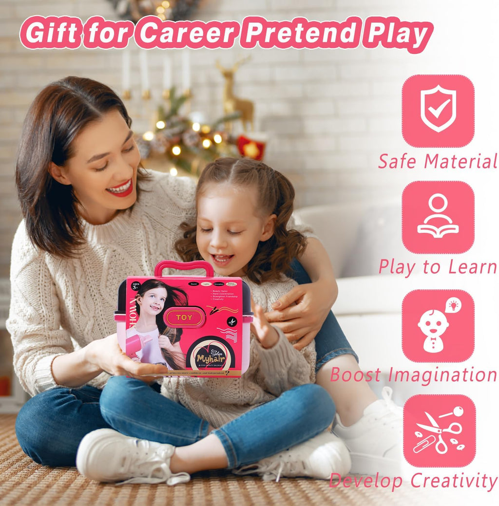 Juguetes de peluquería para niñas de 3 a 8 años, juego de peluquerí...