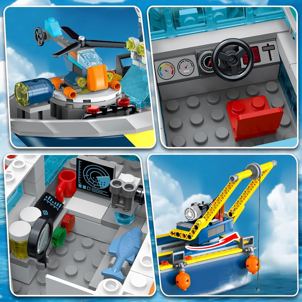 HiWEEGO Juego de construcción de barco flotante de ciudad con luz L...