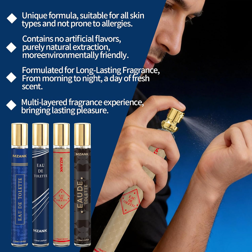 MZANK Colonia para hombres, paquete de 4 perfumes para él, juegos d...