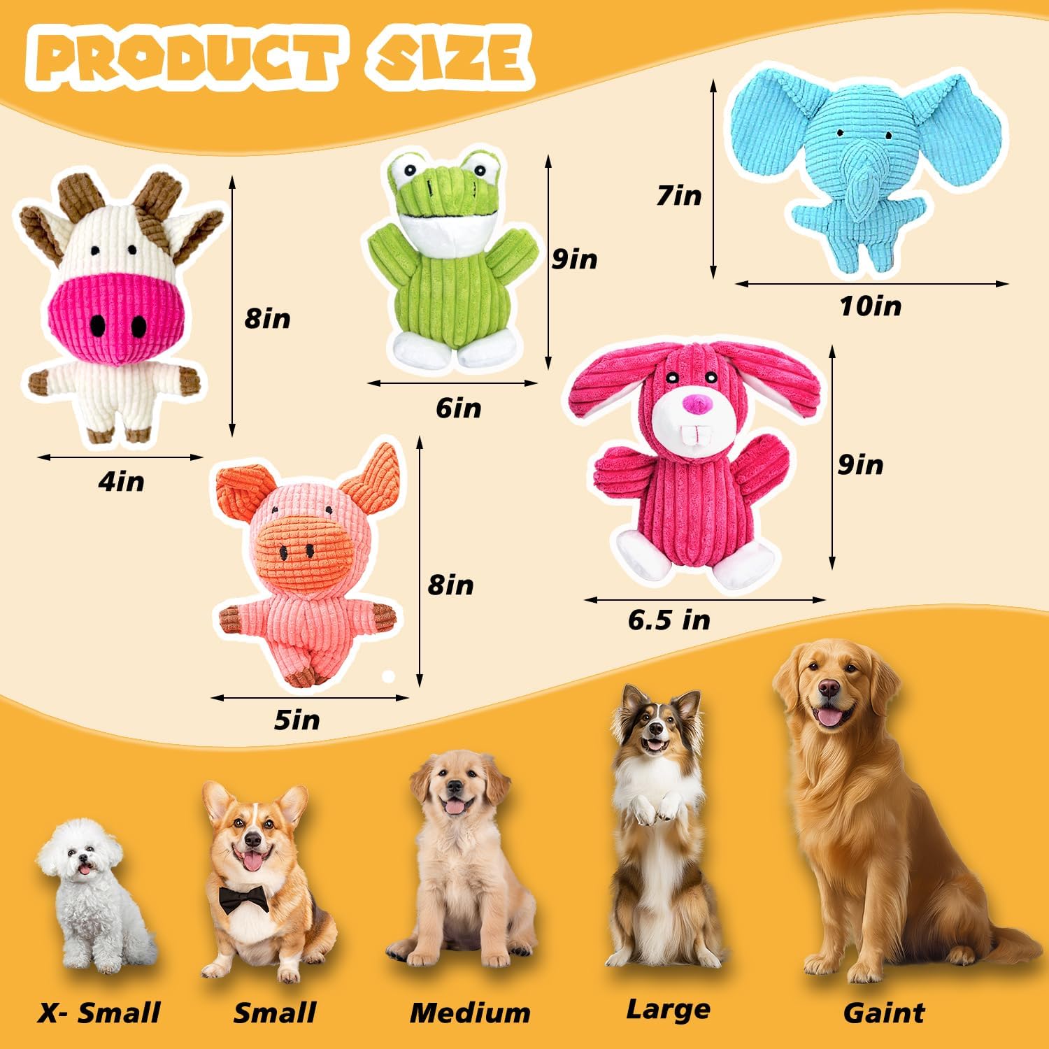 MRSOHRET Paquete de 5 juguetes chirriantes para perros, juguetes de...