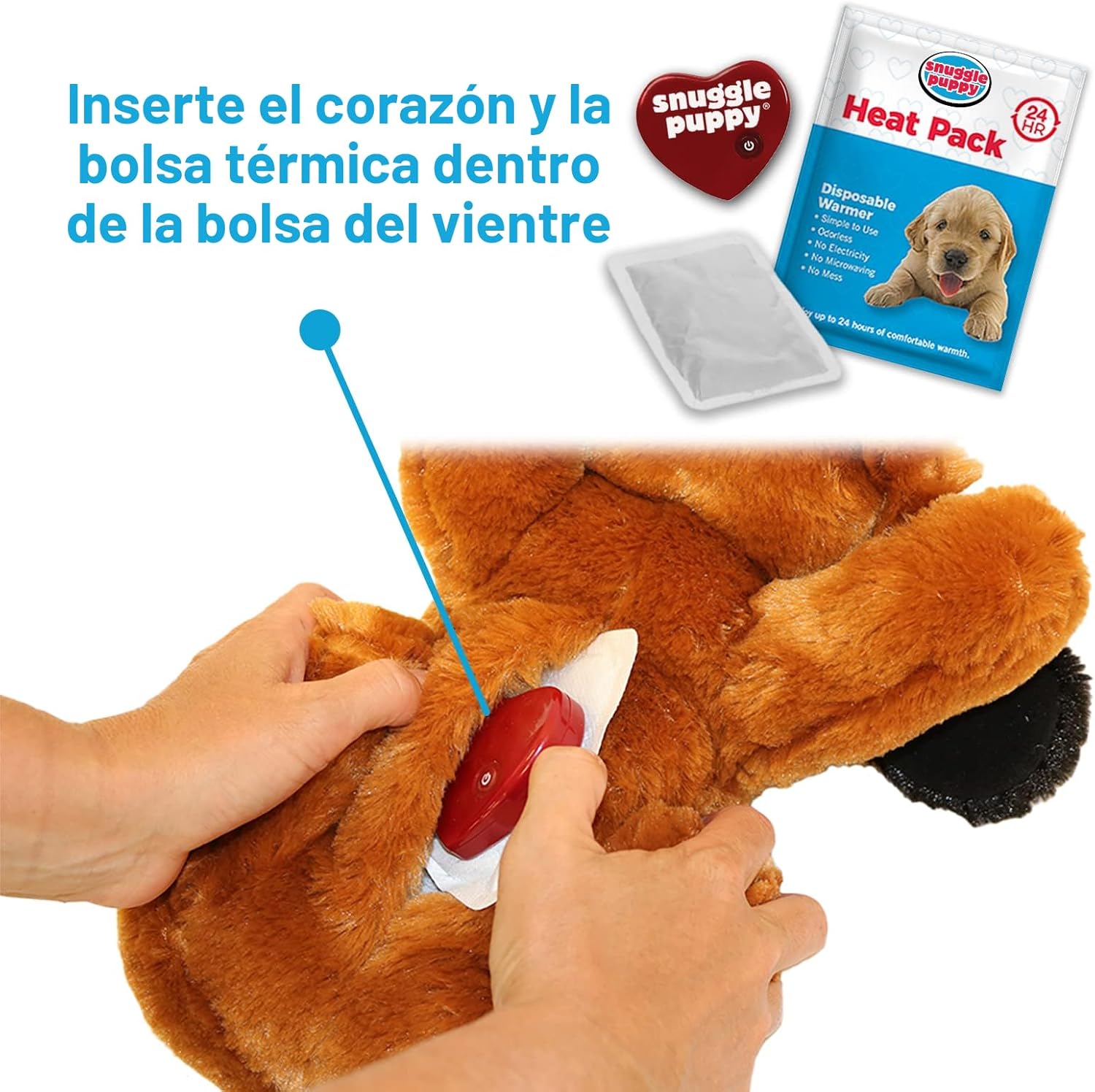 Snuggle Puppy Juguete original para cachorros con pulso y paquete d...